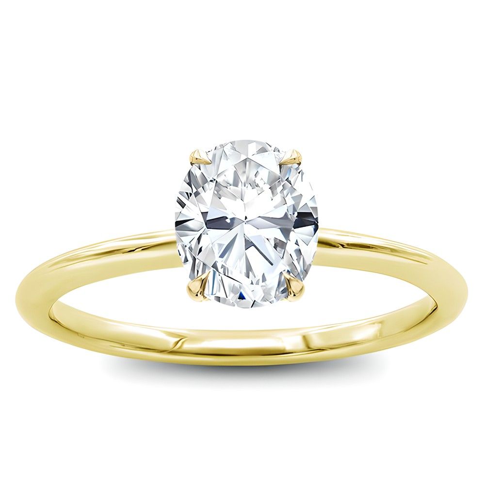 Low Basket Solitaire Setting 1.7mm in 14K Yellow Gold with 5.01 ct. Lab ...